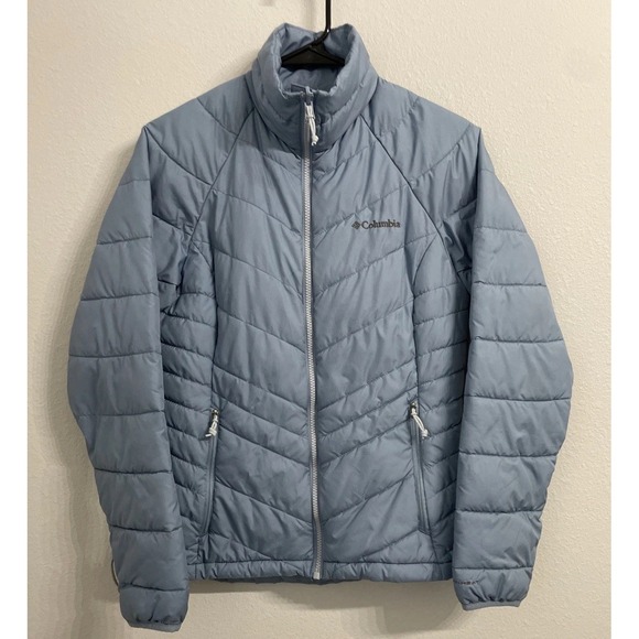 Columbia Jackets & Blazers - Columbia Puffer Jacket Womens Small Blue Full Zip Mock Neck Thermal Insulation